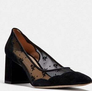 Coach black suede heels - like NEW! ✨